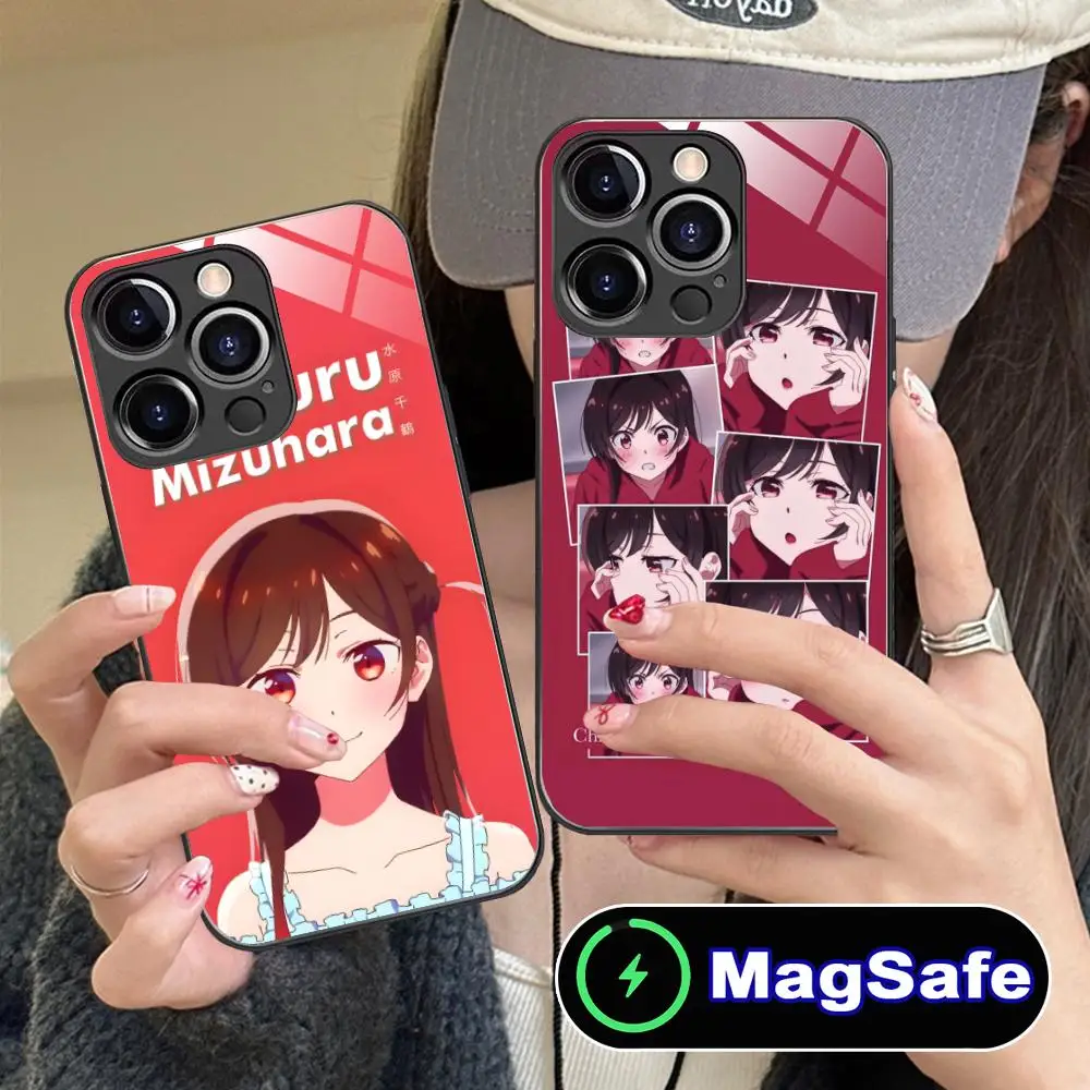 

Rent Girlfriend Chizuru Mobile Phone Case for iPhone 16 15 14 13 12 11 Pro Max Plus Mini MagSafe Glass Colour Printing Pretty