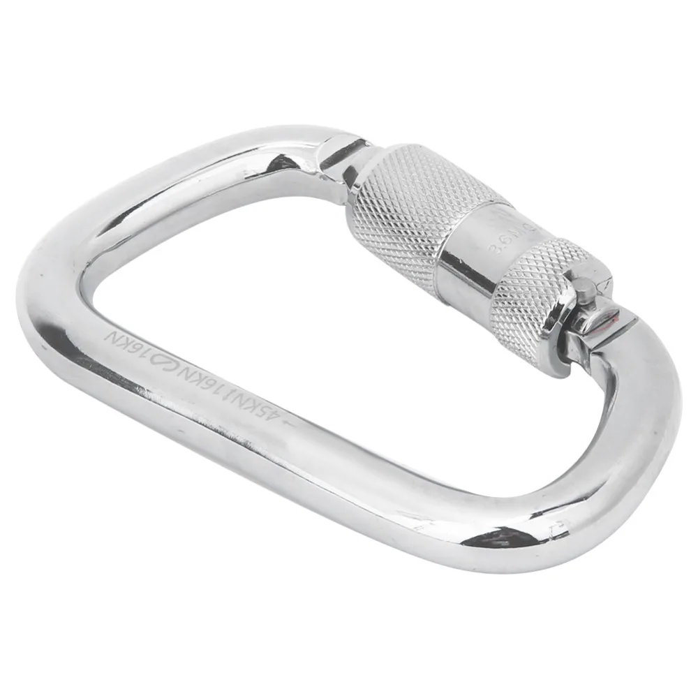 

1/2 шт. Прочный стальной карабин 45 кН, сталь 40Cr, серебристый, с автоматической блокировкой, сверхмощный карабин для альпинизма и скалолазания