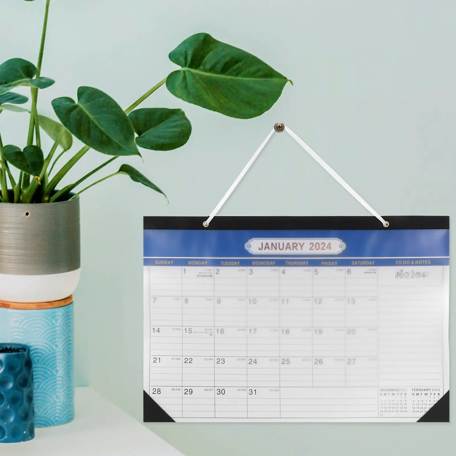 Household Hanging Calendar Monthly Wall Calendar Clear Printed Delicate Planning Daily Organizer for Office Home Use Large Size