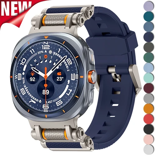 Correa de silicona de lujo para Samsung Galaxy Watch Ultra 2025, correa deportiva de 47mm para Galaxy Watch Ultra de 47mm, pulsera sin huecos