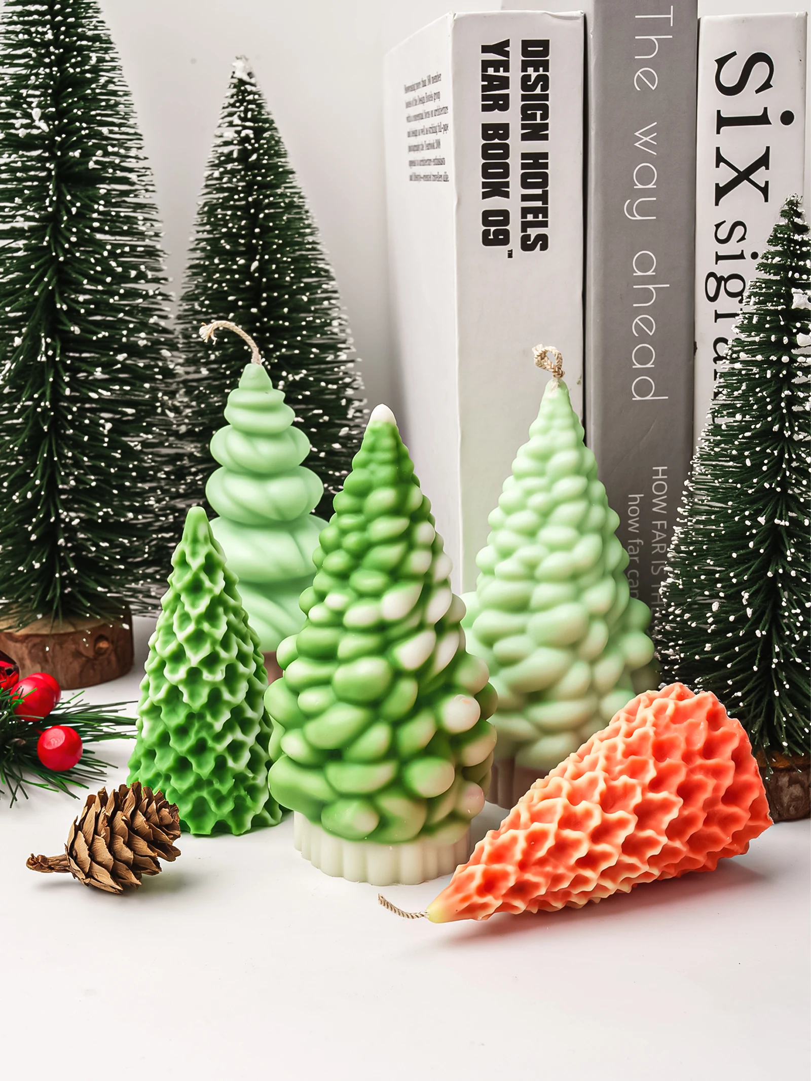 3D albero di natale candela stampi in Silicone albero di pino gesso resina epossidica colata fai da te aromaterapia sapone che fa stampi regalo di