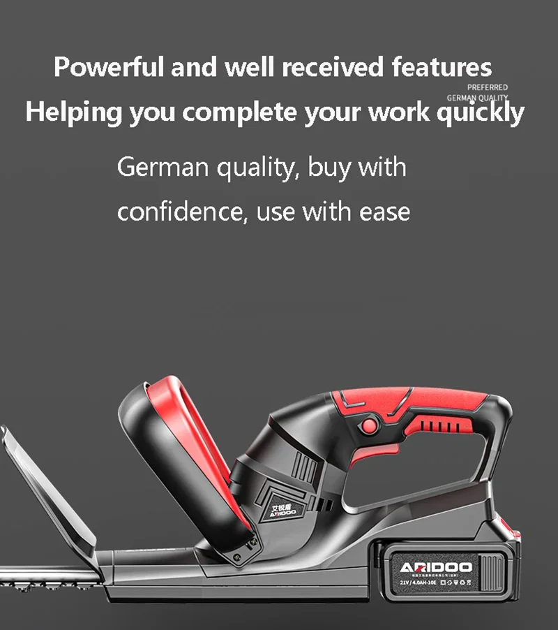 High Quality 21V Cordless Hedge Trimmer - 4.0-6.0AH Battery, Cuts 1-3CM Branches, Ideal for Tea & Garden Pruning