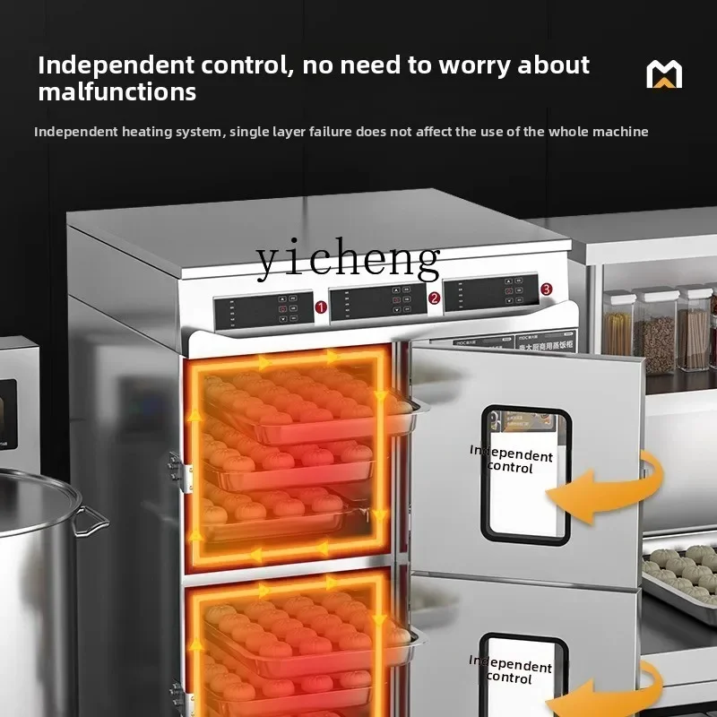 commercial steamer electric large hotel three doors through the window seafood steamer intelligent steamer fish stew cabinet