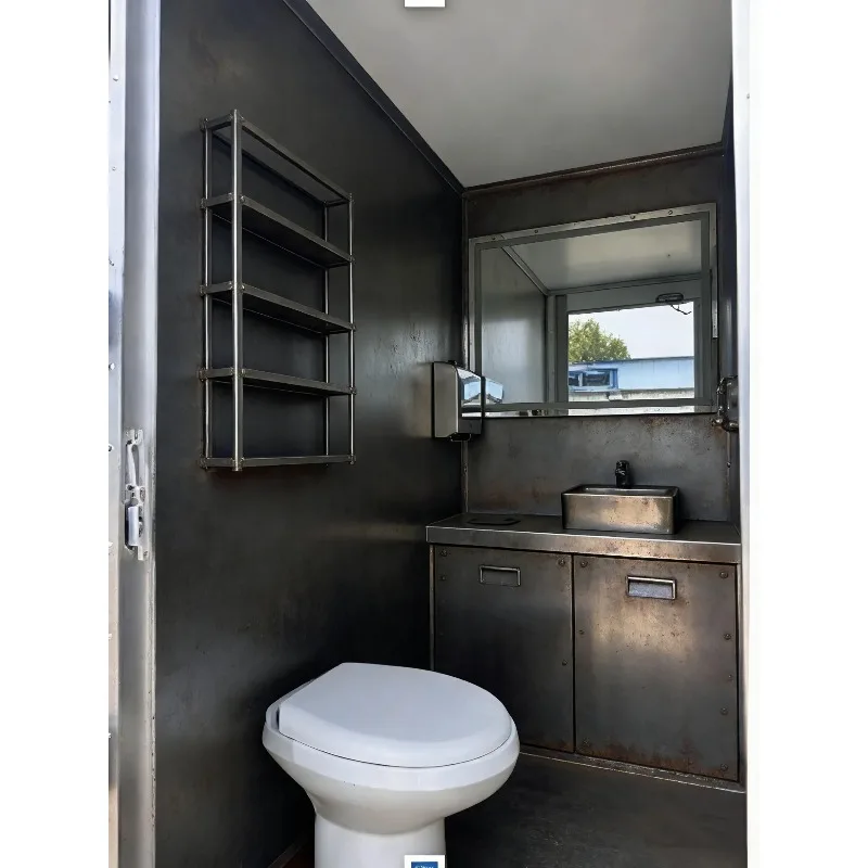6 Station Restroom Trailer For Commercial Events Construction Sites Wholesale Price Factory Direct Market Vendor Support view 3