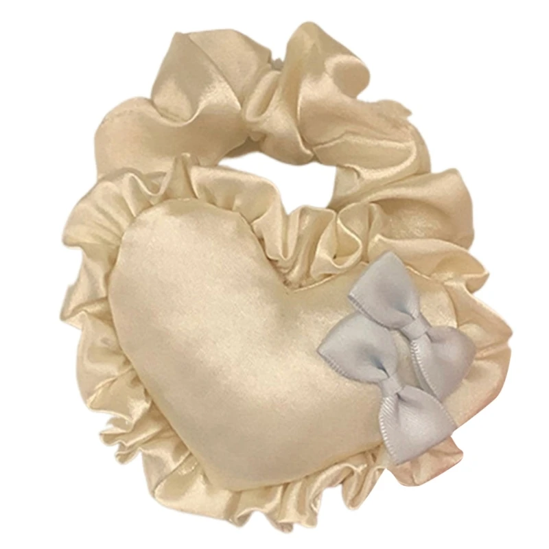 Woman Elastic Hair Tie Heart/Bowknot Hair Rope Not Hurt Hair Tie for Styling image 5