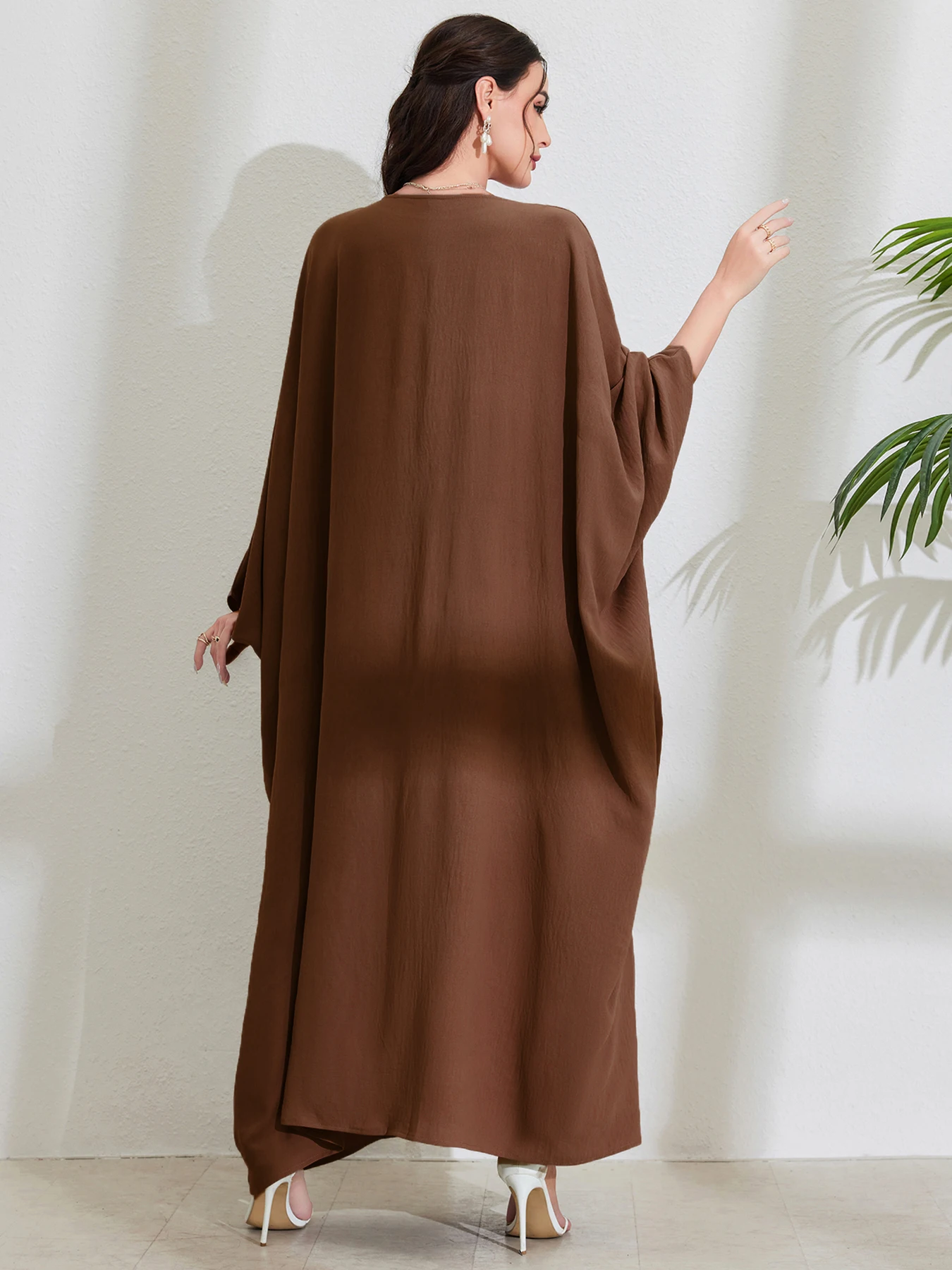 Modest Dress Solid Color Belted Dresses Muslim Women Dubai Prayer Abaya Eid Ramadan Islam Clothing Turkey Arabic Robes 2024 New