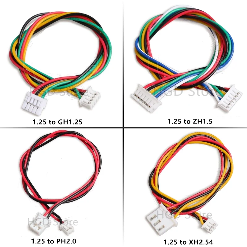 10 Stück SH1.0 zu 1.25 zu GH1.25 zu ZH1.5 zu PH2.0 zu XH2.54 Adapterkabel, Konvertierungskabel, Anschlusskabel 28AWG – Detail 3