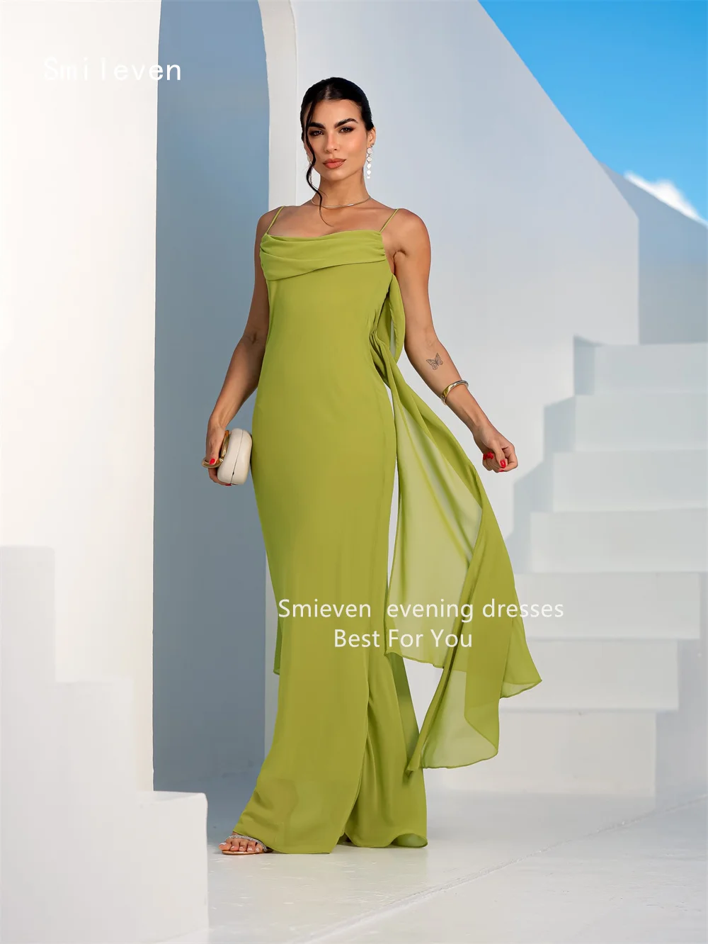 Smileven 高級マーメイドプロムドレス イリュージョン バックレス イブニングドレス スパゲッティストラップ オケージョンドレス カスタマイズ 2026