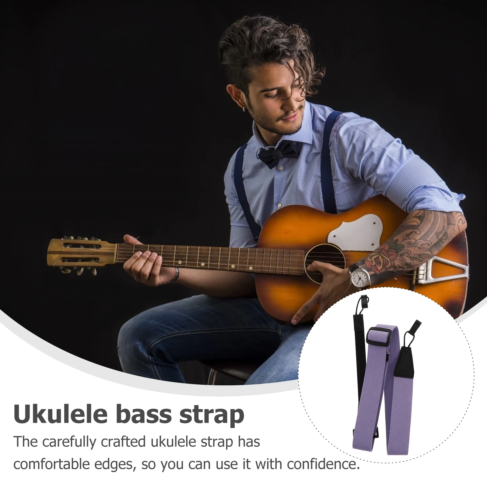 

Ukulele Strap Locks Electric Guitar Neck Aldult Bass Cotton Instrument Accessories
