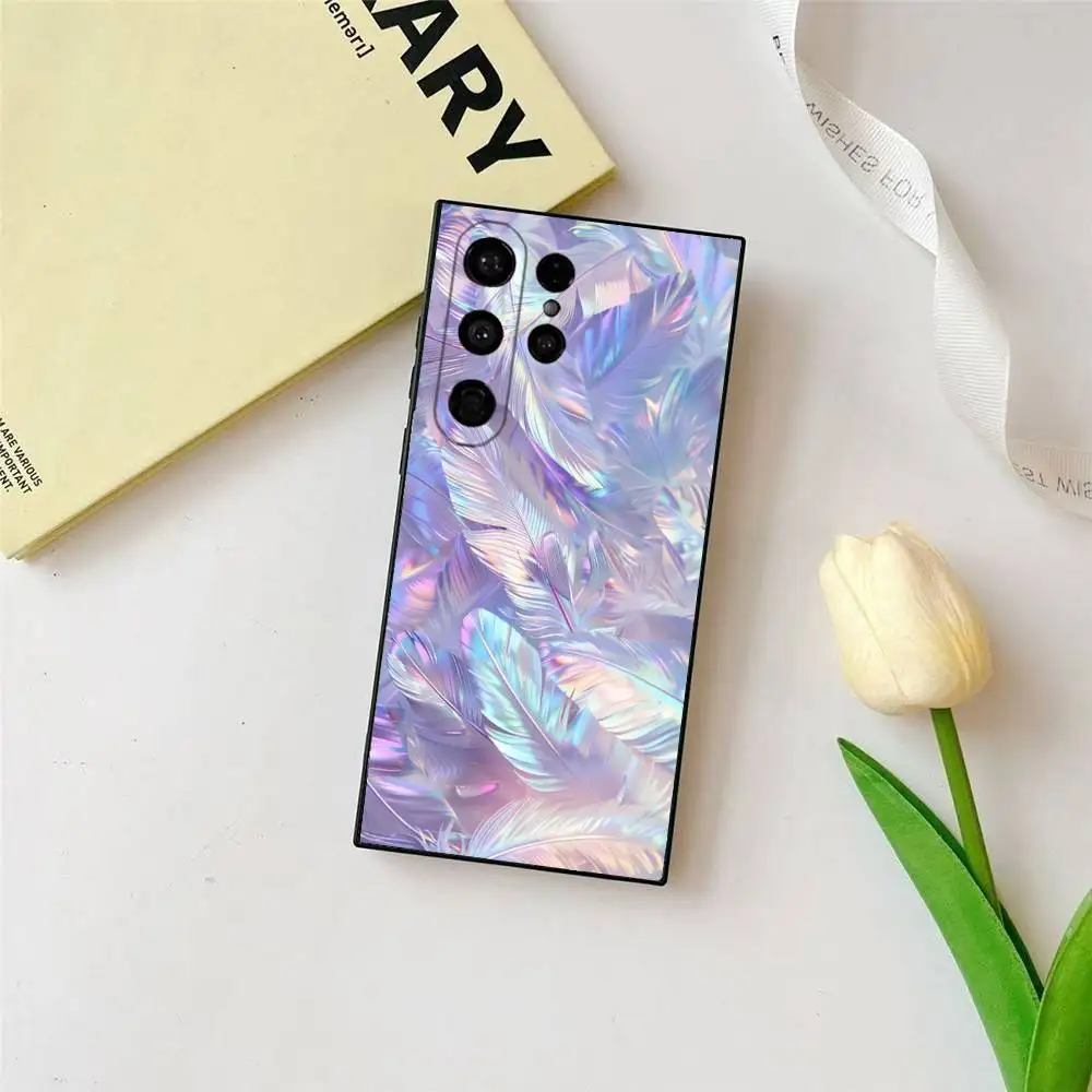 ريشة الغزل الملمس قضية الهاتف لسامسونج غالاكسي S25 الترا S22 S23 S24 الترا S21 S20 5G واقية لينة سيليكون بولي TPU Funda