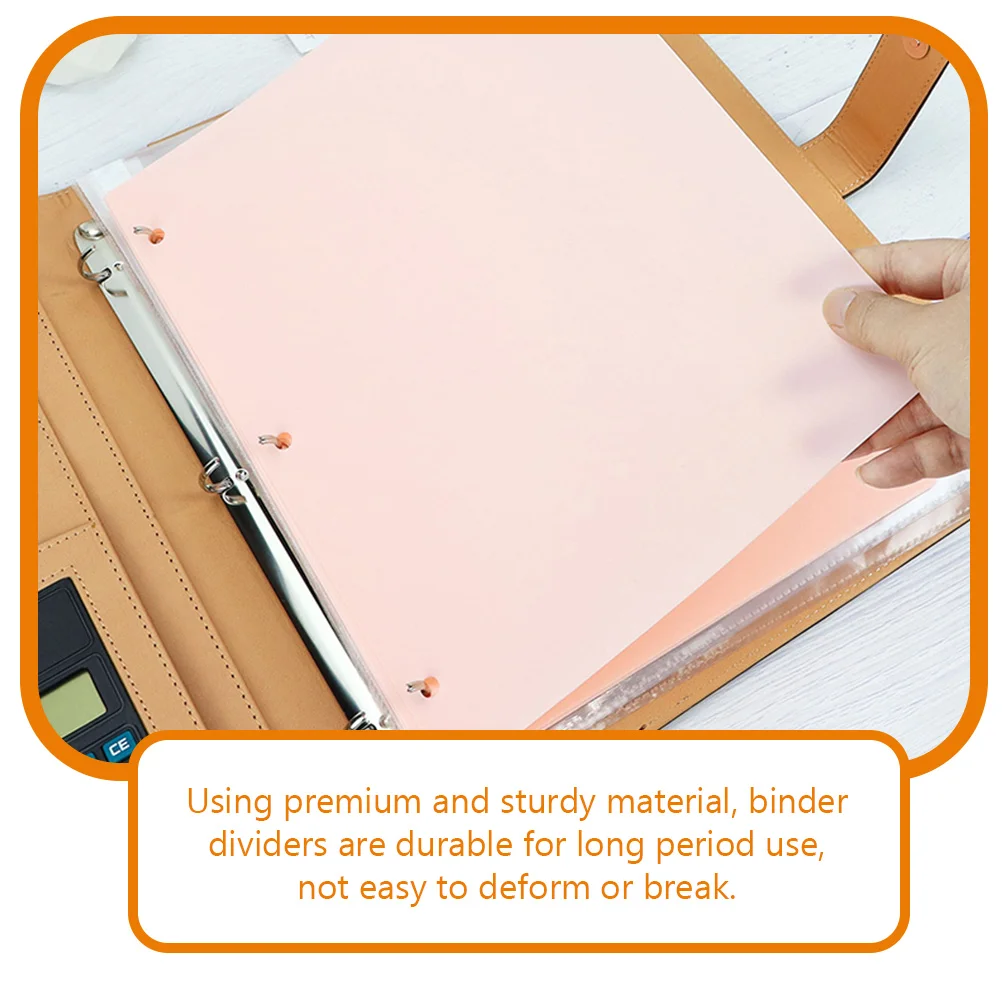 3 Hole Spiral Binder Index Separator 8 Sheets Top Dividers Index Refills Ring Board Pages Stationery Parts A4 Binder Dividers