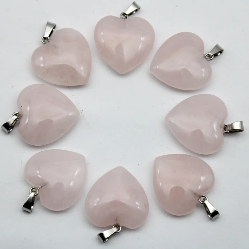 Natural Stone Opal Agates Crystal 20mm Heart Shape Pendant Charms For Diy Earrings Necklaces Jewelry Making Decorative 12pcs/lot