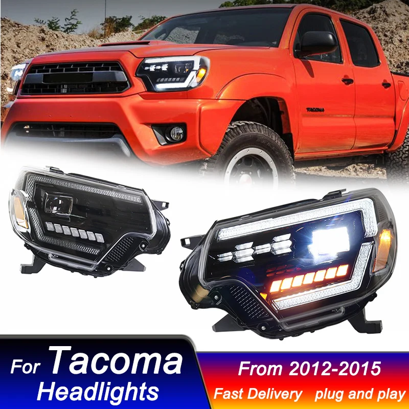 

Автомобильные светодиодные фары для Toyota Tacoma 2012-2015 новый стиль, обновление светодиодных фар DRL, динамическая сигнальная лампа, передний фонарь в сборе