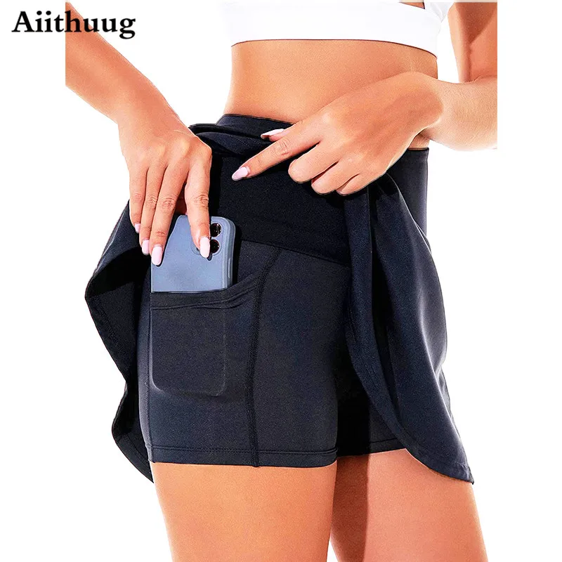 

Aiithuug Athletic Tennis Golf Skorts Skirts for Women with Pocket with Zipper Workout Running Sports Pleated Skirts Casual