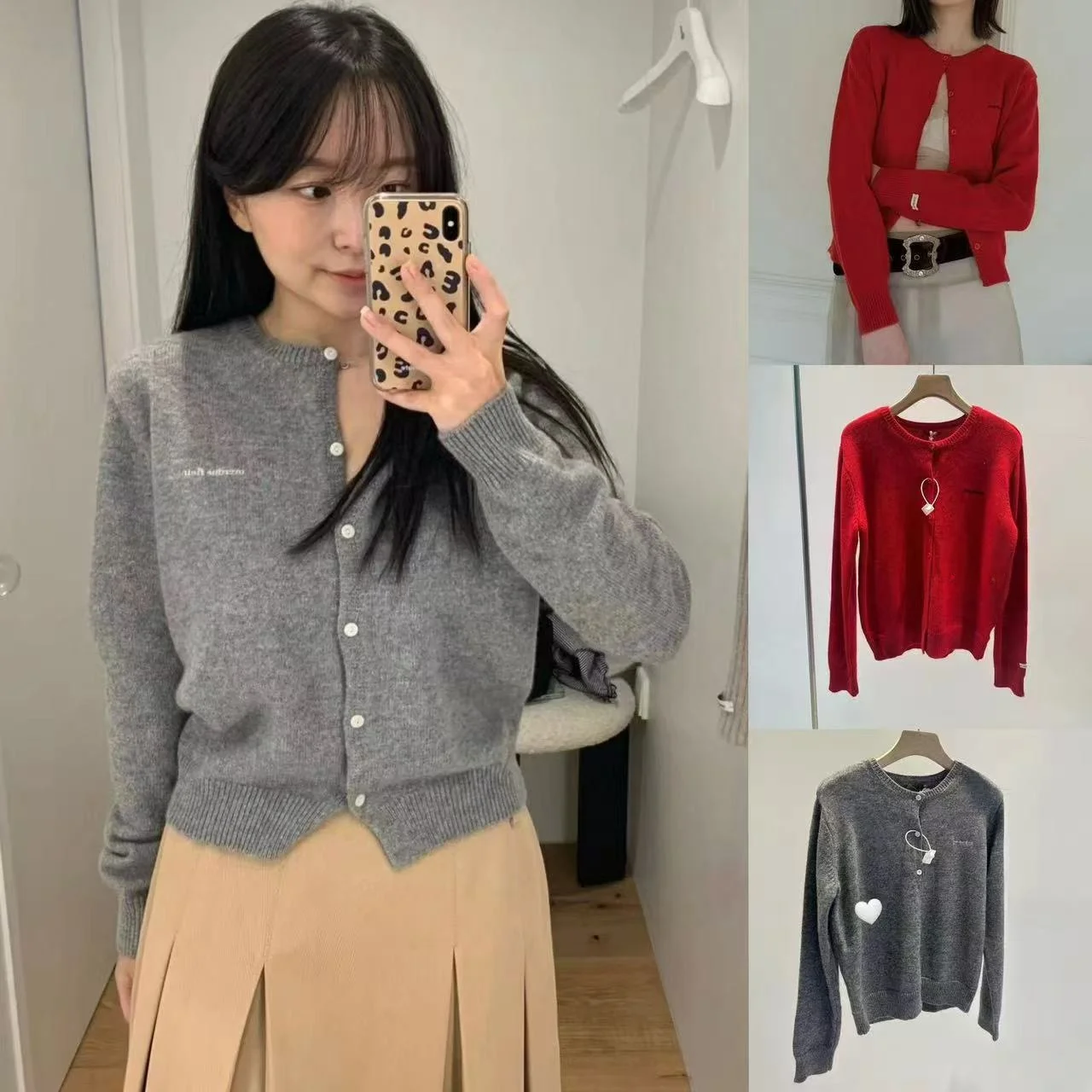 

Ele Pure Color Вышитый вязаный открытый кардиган женский на одной пуговице Sle Commute Faion Long Sve круглый нейлон