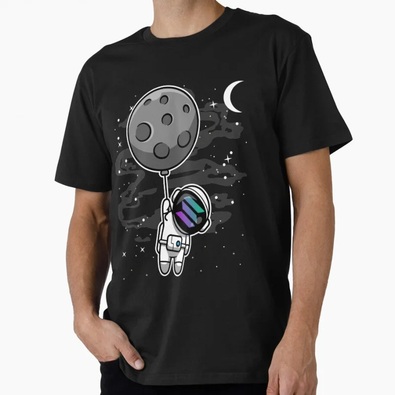 

Astronaut Floating Solana SOL Coin To The Moon Crypto Token Cryptocurrency Blockchain Wallet HODL Gift T shirt Large size Tops