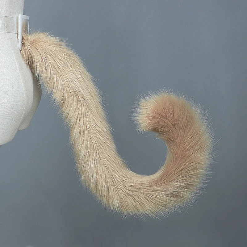 أفخم القط ذيول Kawaii المرأة تأثيري حلي الدعائم الحيوان قوس قزح فو الفراء القط الذيل JK فتاة حفلة الهالوين لعب الأدوار الدعائم جديد