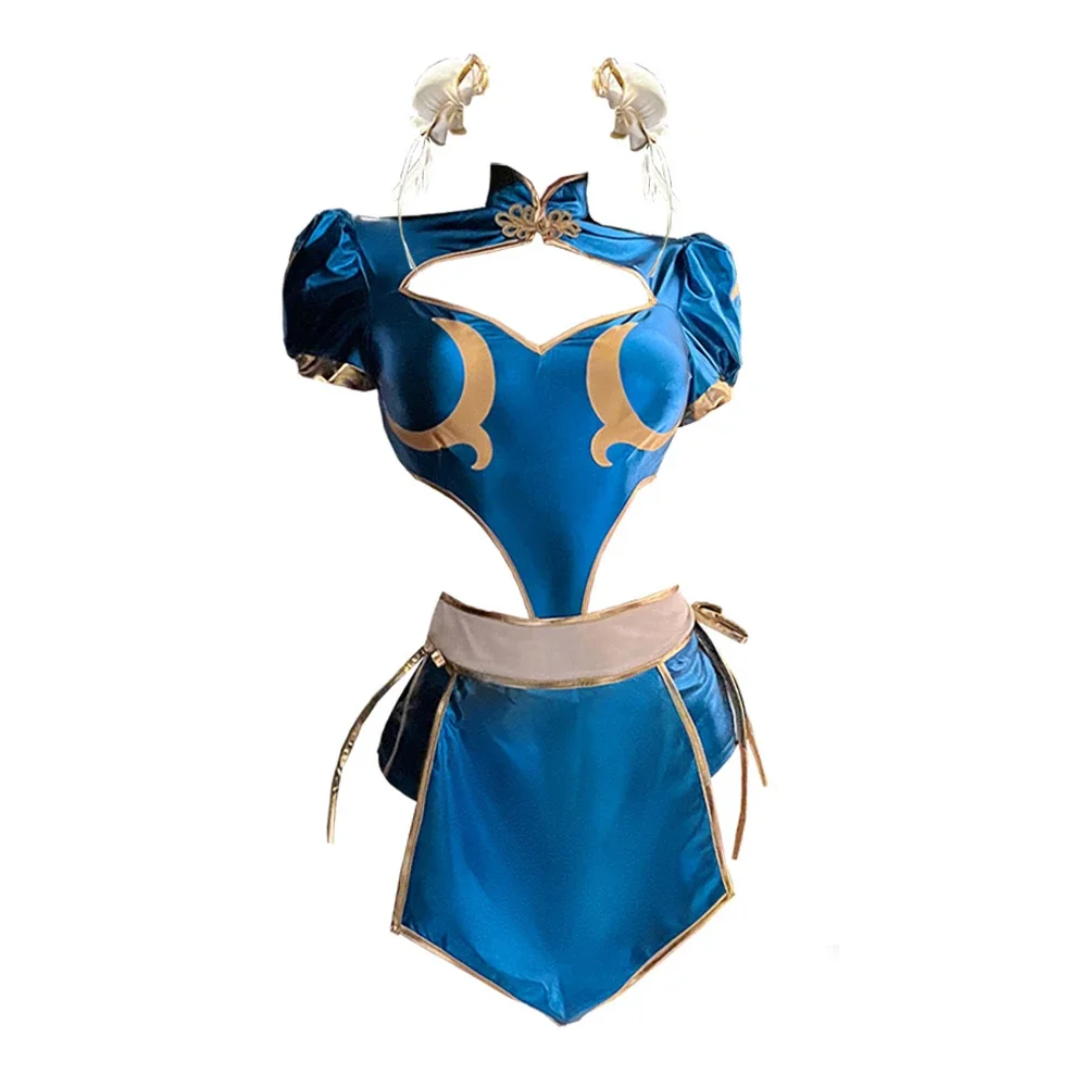 Chun Li Cosplay Costumes, Bleu, Sexy, Cheongsam, Jeu, Uniforme, Femme, Halloween, Carnaval, ixIQUE 2025