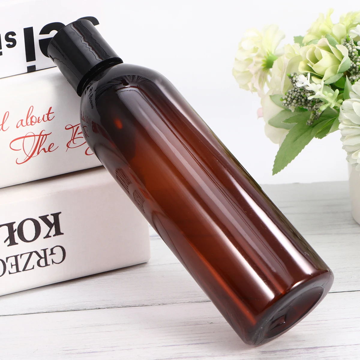 

6pcs 250Ml Travel Portable Lotion Bottle Refillable Shampoo Dispenser Empty Containers Leak Proof Brown