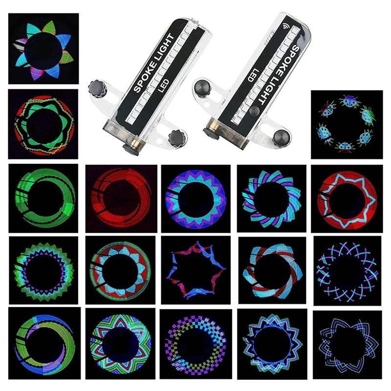 Bike Wheel Lights, RGB LED Waterproof Bicycle Spoke Light, 32 LED Lights 18 Changes Patterns, For 20Inches Or Above Bike