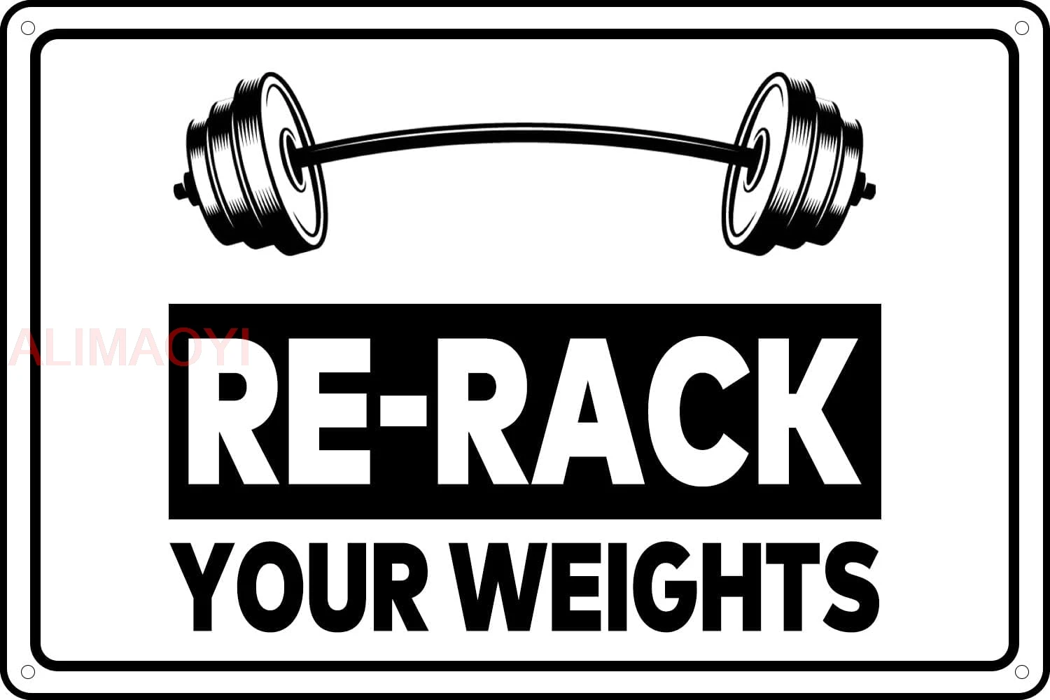 Funny Vintage Metal Tin Sign Please Re-Rack Your Weights Retro Sign Wall Decorative for Home Gym Living Room Man Cave Garag nice