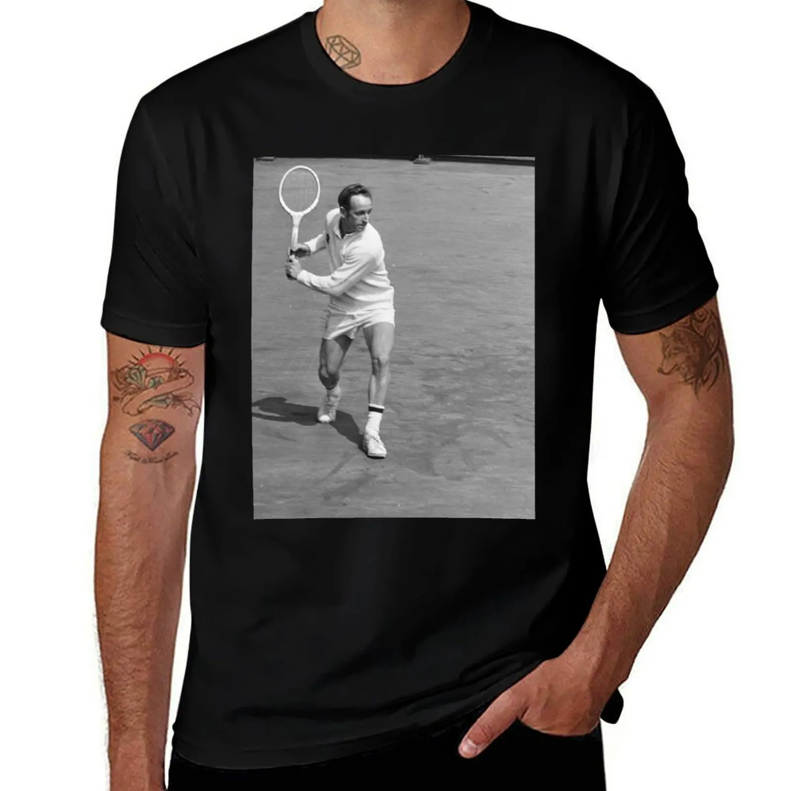 Rod Laver 2: The Rocket: Tennis Legend T-Shirt Soft Anti-Shrink Cotton Tee T-Shirt