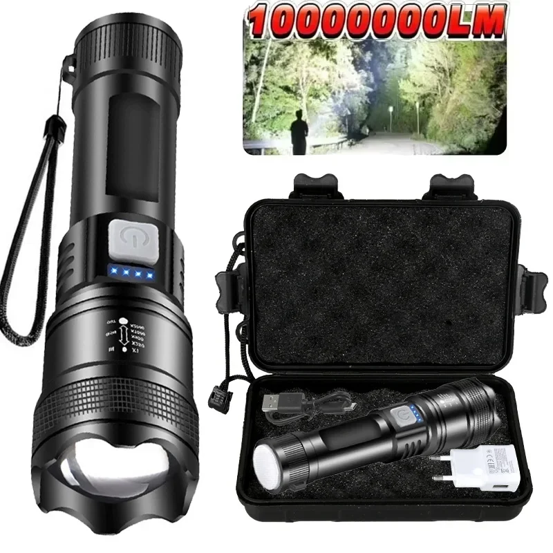 High Strong Power Led Flashlights Tactical Flash Light Torch Ultra Bright Lamp USB Charging Camping Fishing Defensa Zoom Lantern