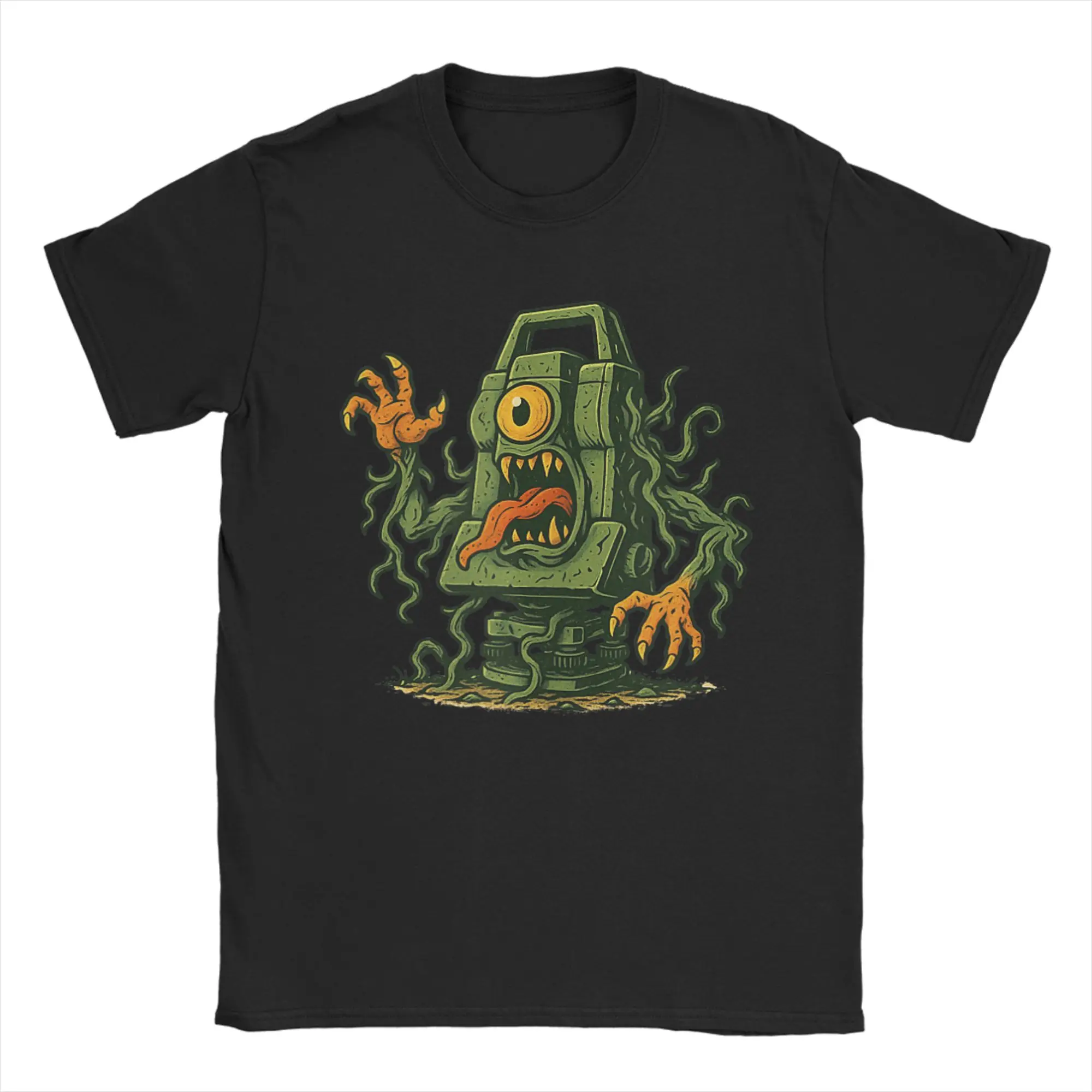 Land Surveyor Total Station T Shirt for Men Pure Cotton Cool T-Shirts Round Neck  Tees Short Sleeve Clothes Graphic Printed