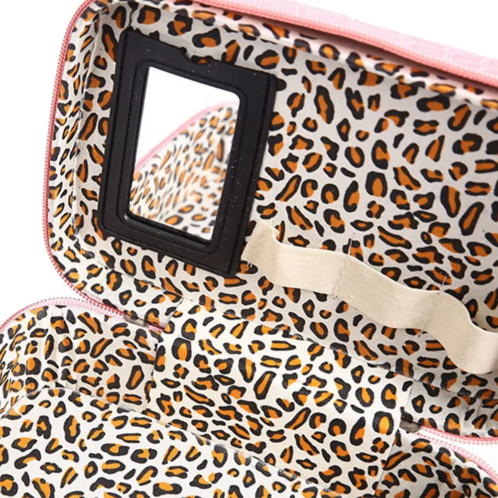 

NEW Large Capacity Storage Box Makeup Tool Kit Square Makeup Pouch Cosmetic Case With Mirror Wash Bag