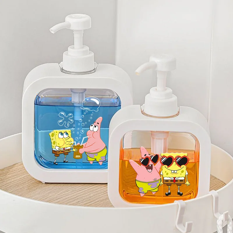 SpongeBob SquarePants Empty Bottles Hand Soap Dispenser Cartoon Travel Refillable Laundry Detergent Shower Gel Dispensing Bottle