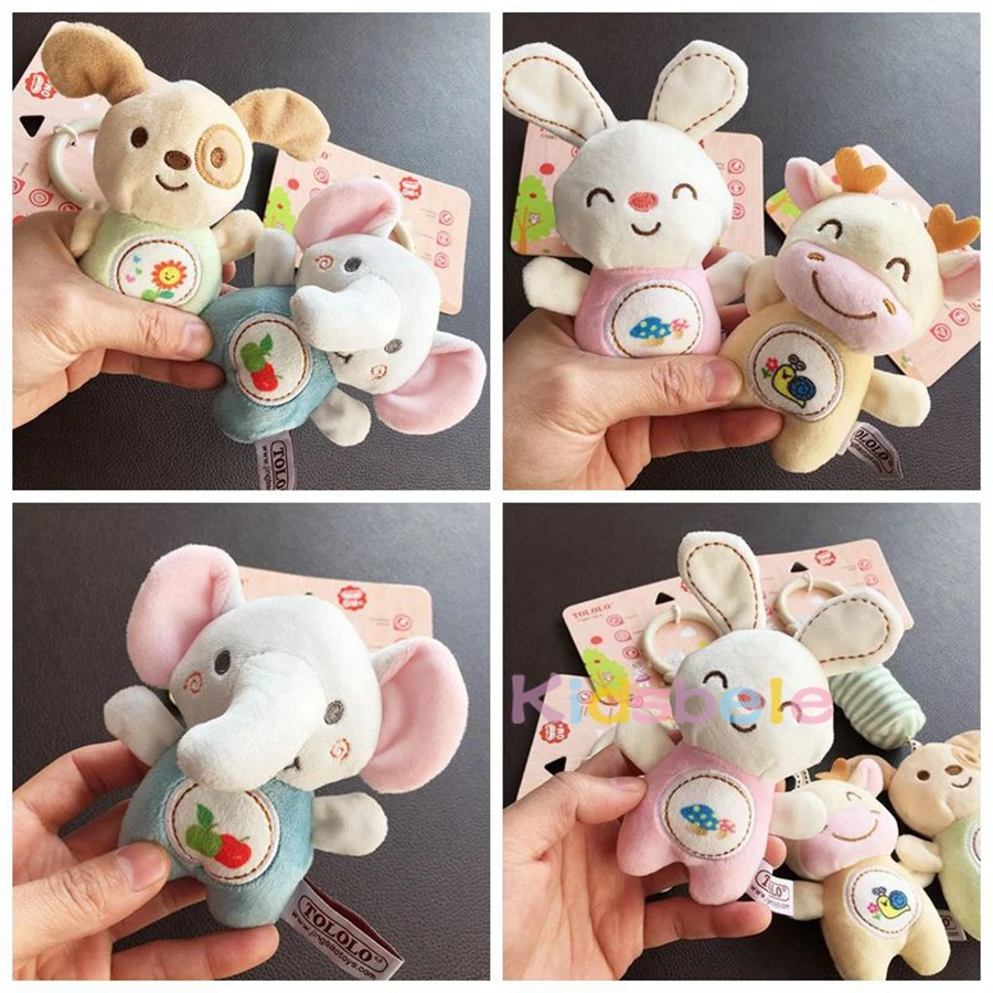 Cute Animal Plush Hanging Toy for Cribs & Car Seats – Early Education Sensory Toy with Teether & Mirror for Baby