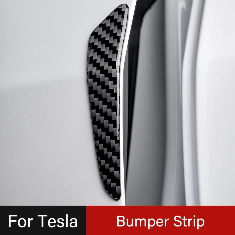 

Carbon Fiber Car Door Bumper Strip Guard Crash Bar Edge Anti-collision Protect 3D Sticker Styling Accessories For Tesla Model 3