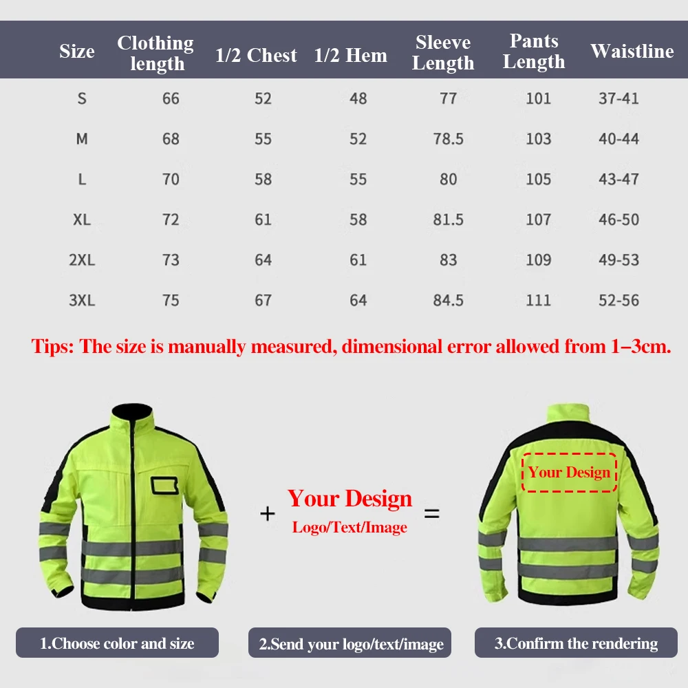 Warnschutz-Arbeitskleidung, reflektierende Winterjacke, wasserdicht, gut sichtbar, Sicherheits-Arbeitssets mit abnehmbarem Baumwollfutter ﻿