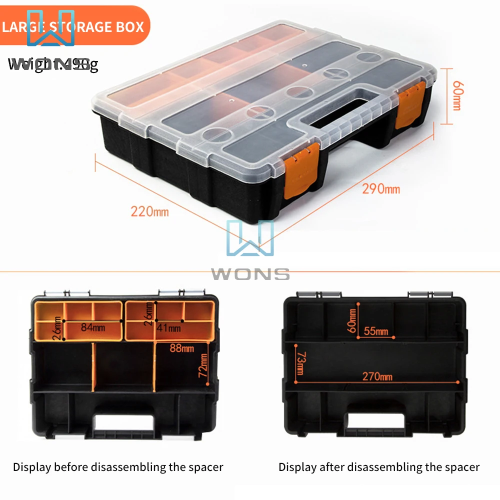 Parts Box Classification Storage Box Frosted Plastic Compartment Hardware Toolbox Multifunctional Combined Screw Component Box