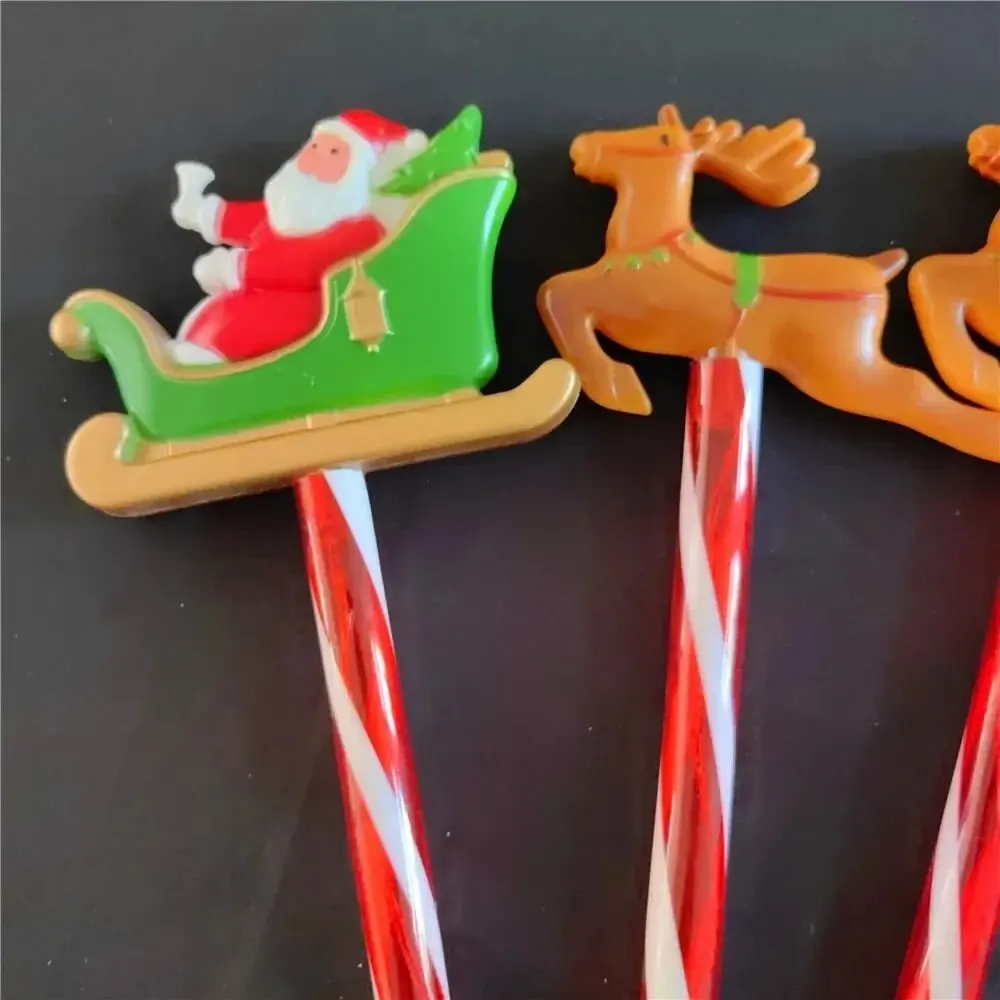 5PCs/Set LED Solar Christmas Santa Claus&Reindeer Garden Lights Outdoor 8 Modes Stake Lights for Yard Lawn Porch Decor