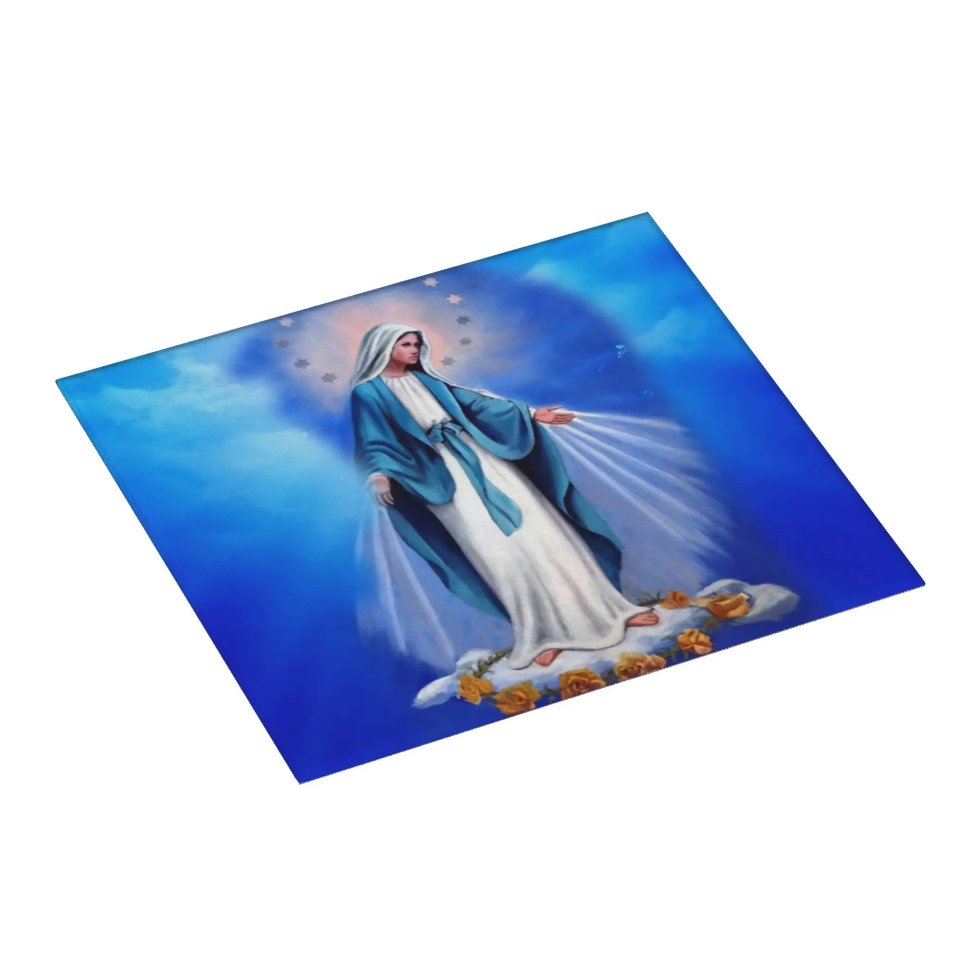 Catholic Virgin Mary Non‑Slip Waterproof Absorbent Barware Tableware Oil Proof Reusable Our Lady of Fatima Mat For Kitchen