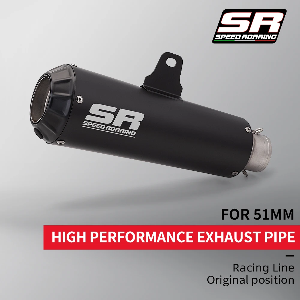 

51MM Universal Motorcycle Exhaust Muffler with DB Killer Compatible with FZ6 GSX250R NINJA400 CBR300R R25 R3 MT03 Z900 Z1000 K25