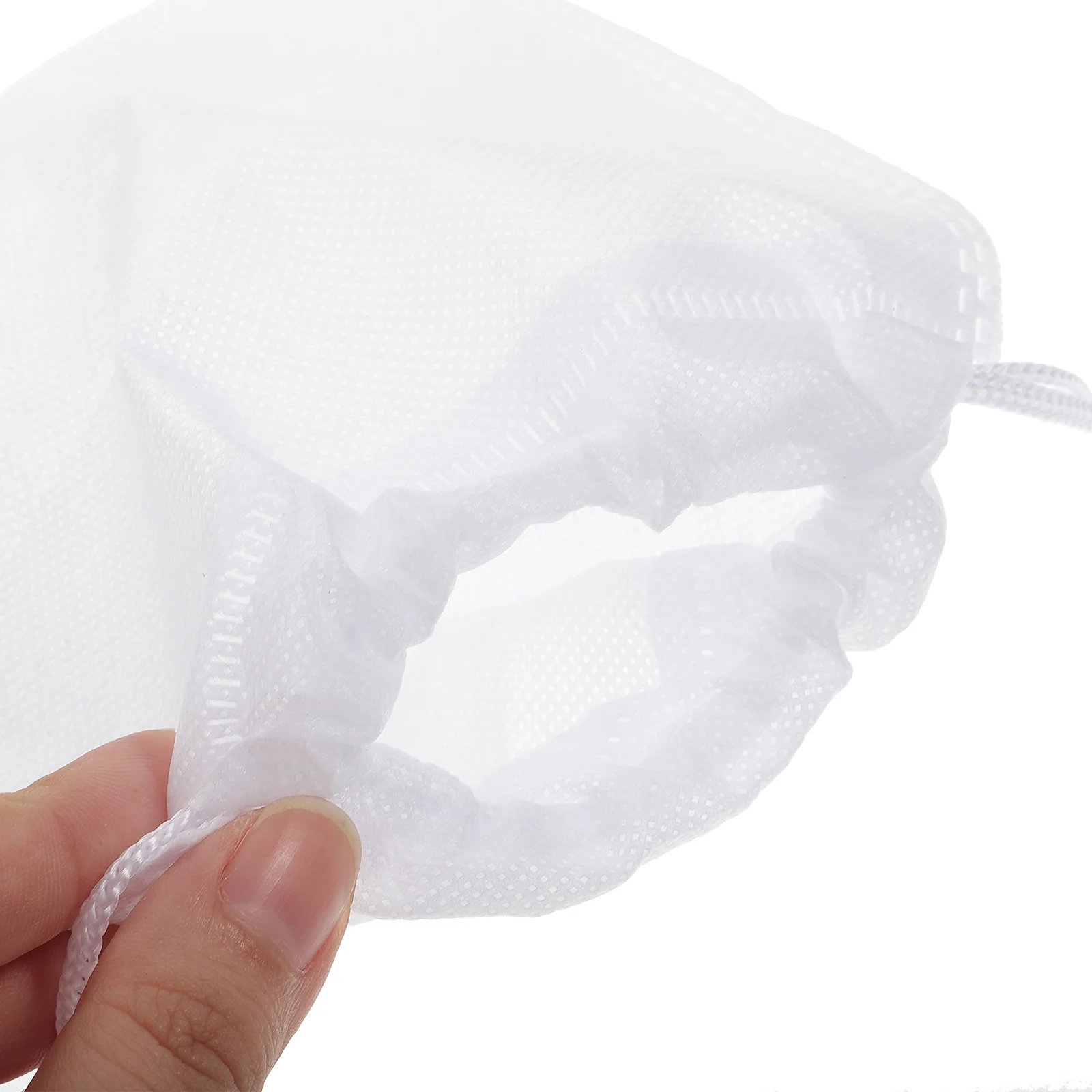 

10pcs Bait Net Bag Fishing Tool Drawstring Mesh Sack Shell Storage Container Mildew Resistant Non-Woven Fabric Reusable Beach