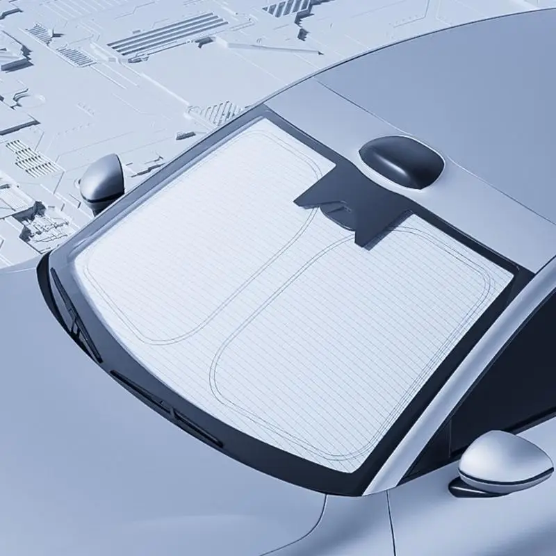 ستارة ظلة للسيارة سميكة واقية من الشمس غطاء قابل للطي للزجاج الأمامي X37F #5