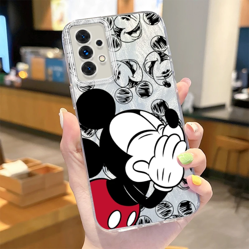 Disney Stitch Angel Reflective Phone Case for Samsung Galaxy A31 A30 A24 A23 A22 A21S A14 A13 A12 4G 5G A05 A05S A03 Hard Cover