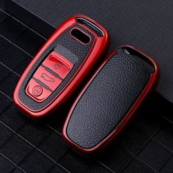 TPU Car Key Case for Audi A4 A5 A6 A7 A8 Q8 Q5 S6 S7 S5 S4 RS6 RS7 3 Buttons Smart Keyless Entry Remote Control Protector Cover