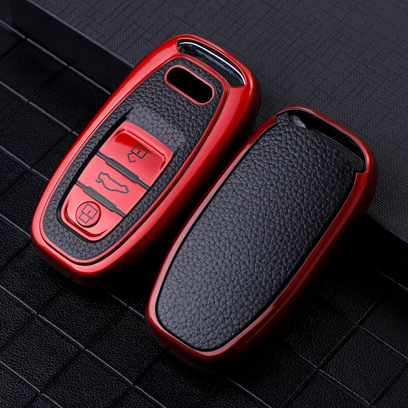 TPU Car Key Case for Audi A4 A5 A6 A7 A8 Q8 Q5 S6 S7 S5 S4 RS6 RS7 3 Buttons Smart Keyless Entry Remote Control Protector Cover 