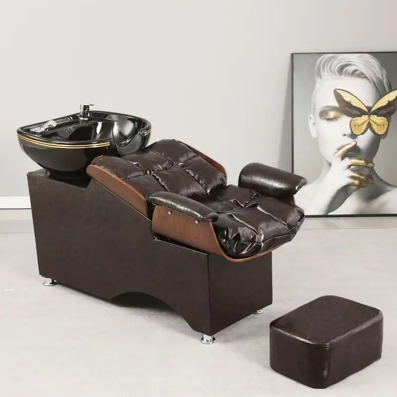 

！@Factory Hair Salon Beauty Salon Furniture Hair Washing Shampoo Chair Hair Wash Bed Shampoo Bed for Barber Shop
