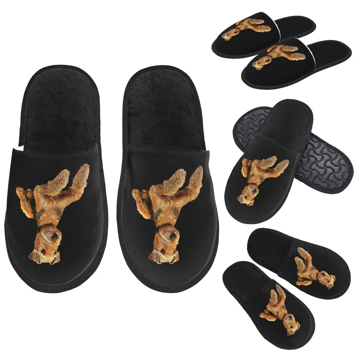 

Красивые тапочки для собак Airedale Terrier на заказ, теплые мягкие женские домашние тапочки из пены с эффектом памяти, уютная обувь для спальни