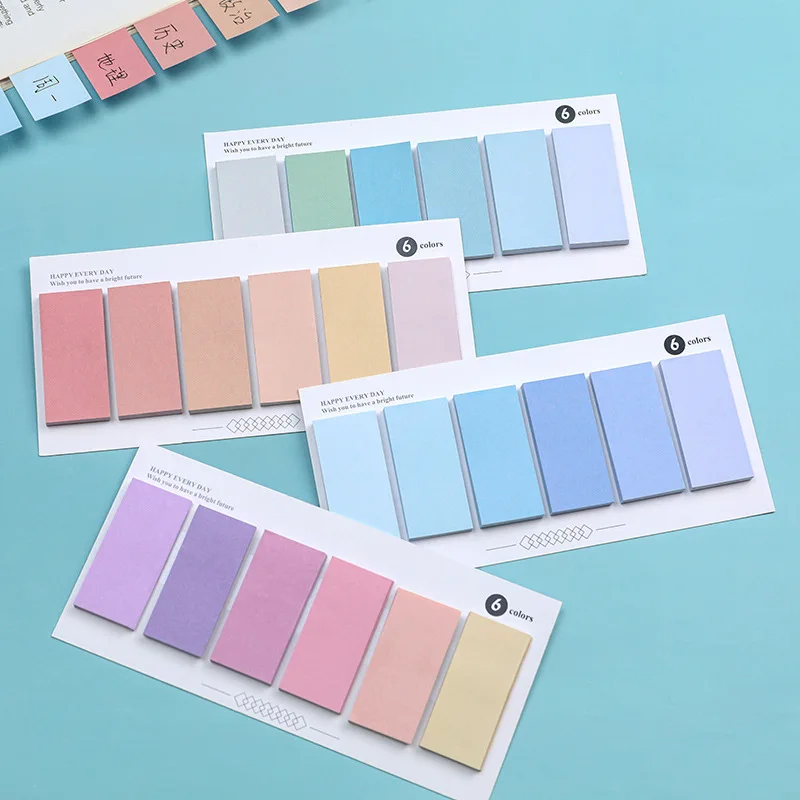 120 Sheets/pack Colorful Sticky Notes Memo Pad Label Note Color Gradient Bookmarks Notepad School Office Stationery Supplies