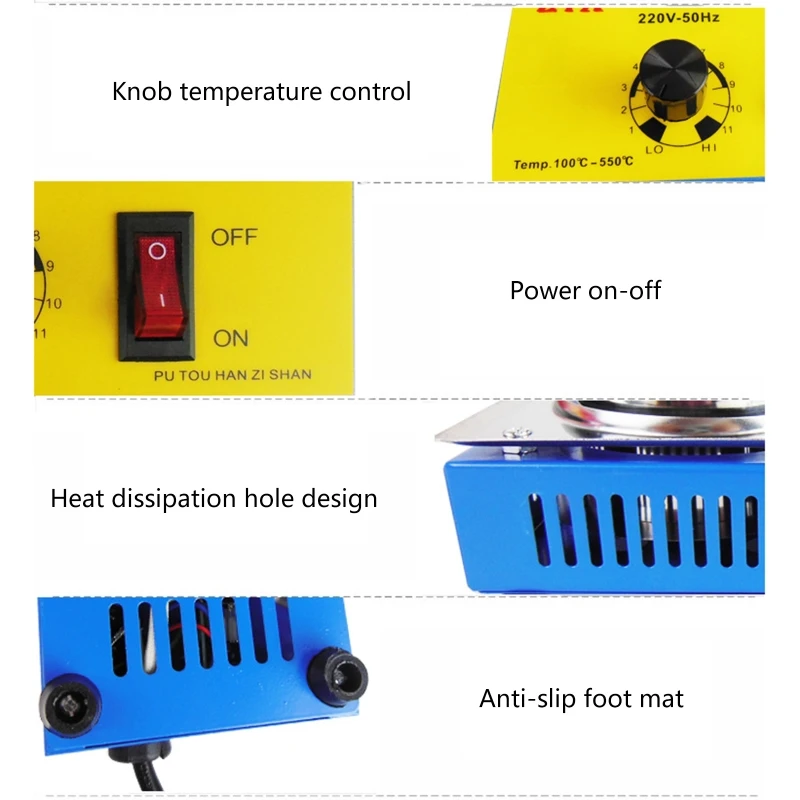 

Y6GD Professional 160 Вт паяльный котел 100 ℃-550 ℃ плавильная печь с регулируемой температурой