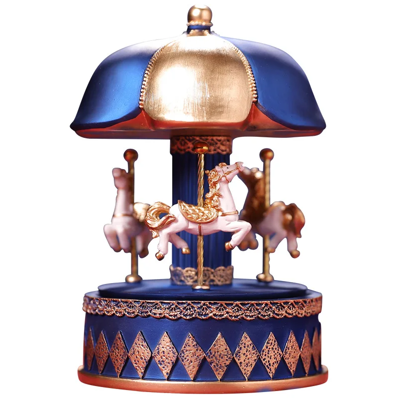 

%￥Carousel Musical Ornaments Box Electrical Ornaments Music Box