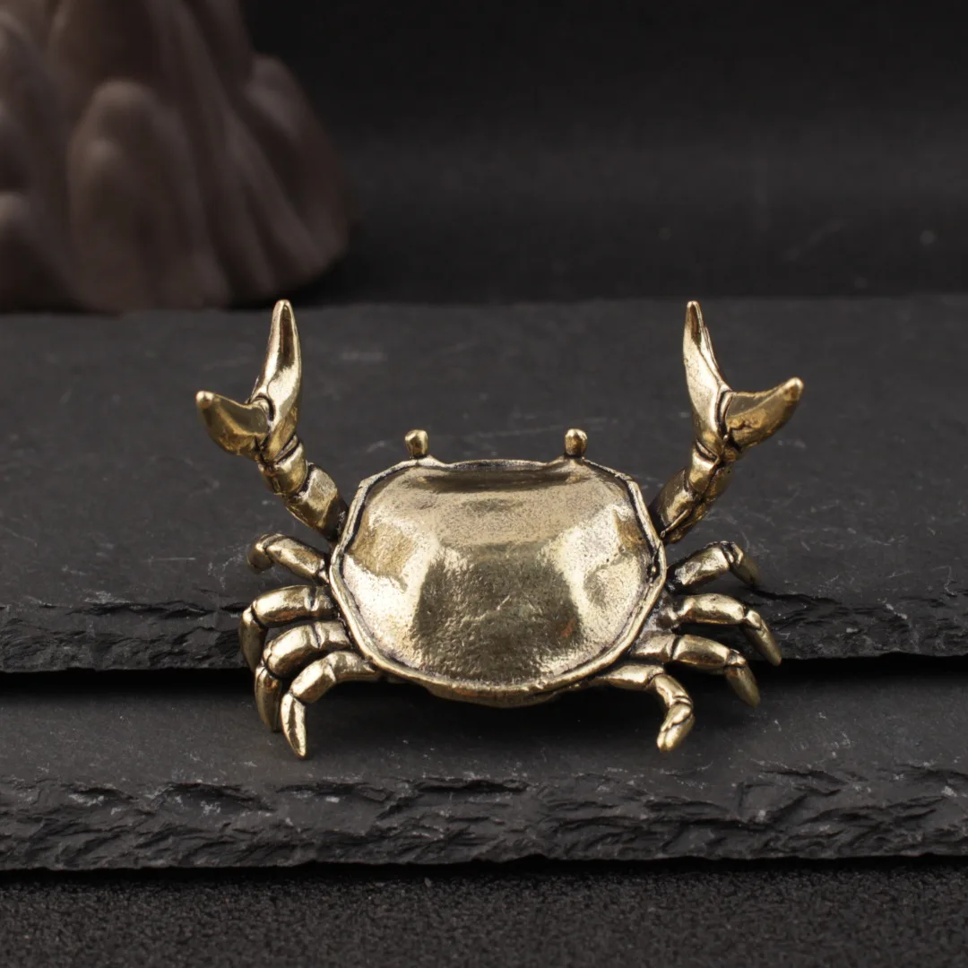 Hercules Crab Weightlifting Crab Pen Holder Calligraphy Bishan Creative Brass Ornament