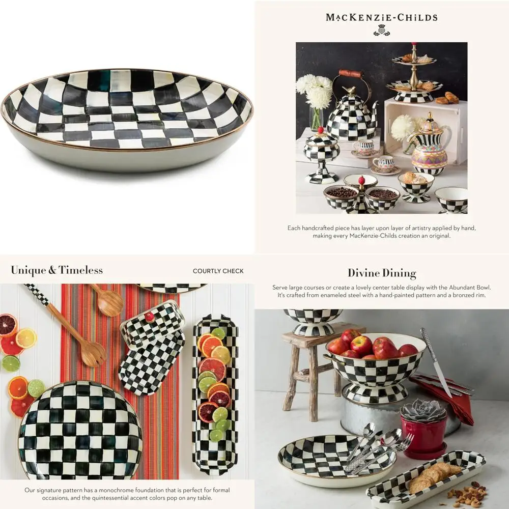 

Эмалированная чаша для почек, сервировка на 13 чашек, декоративная придворная клетка, черно-белый узор, миска большой емкости для домашнего декора