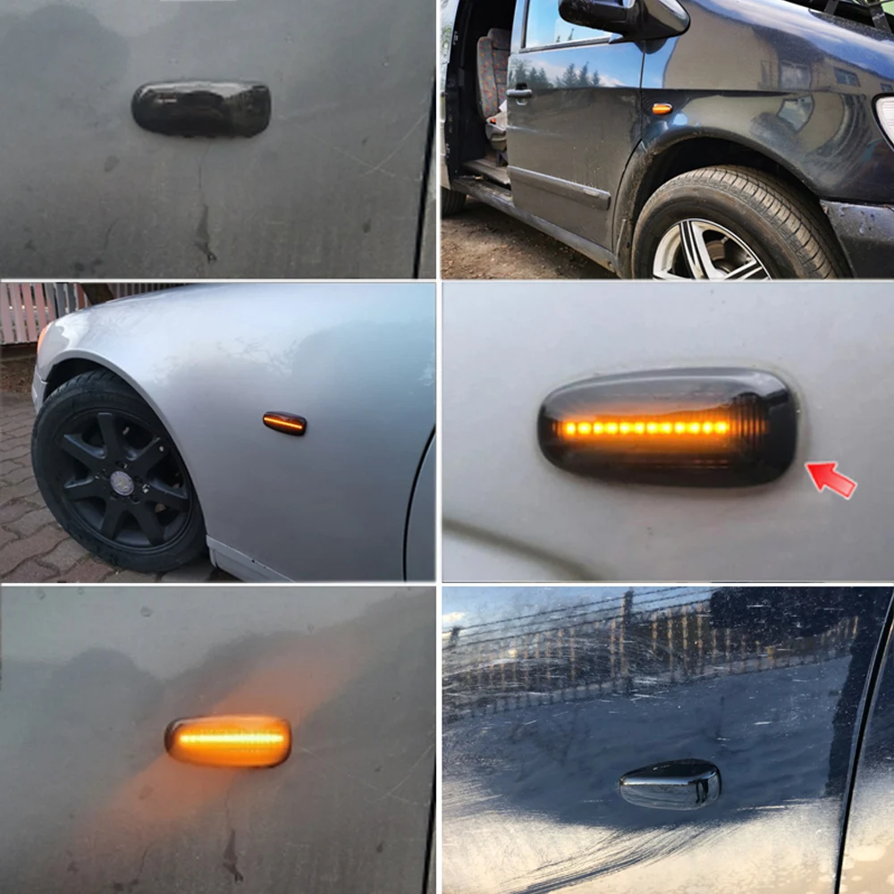 LED Dynamic Side Marker Turn Signal Light Sequential Blinker Light For Mercedes-BENZ W210 W202 W208 R170 Vito W638 2X